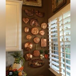HUGE Markdown! FRENCH COUNTRY KITCHEN Vintage copper fish MOLDS  + FREEBIES